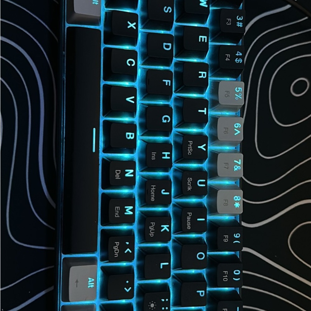 Backlit Mechanical Keyboard with Blue Glow